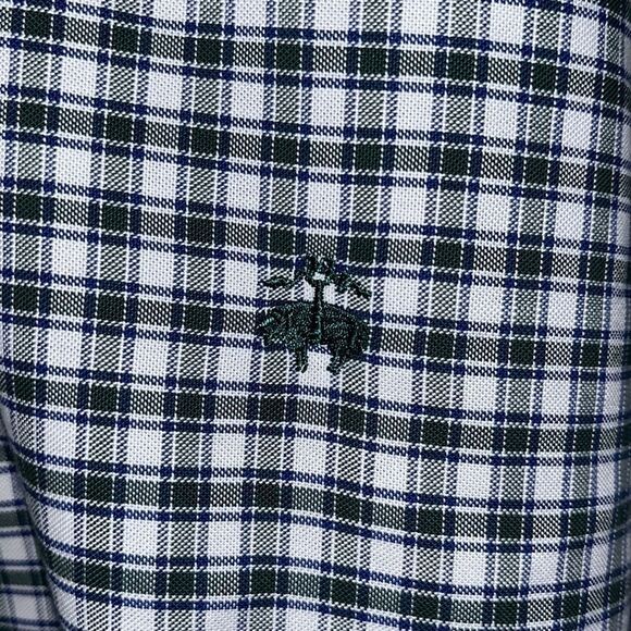 Brooks Brothers non iron Golden Fleece Logo Green Check Plaid supima shirt L - Picture 2 of 4